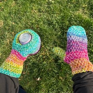 Crocheted Koozie Mitt and Mitten Set